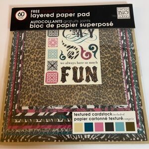 Me And My Big Ideas Animal Print Cardstock & Stickers Layered Pad Scrapbook